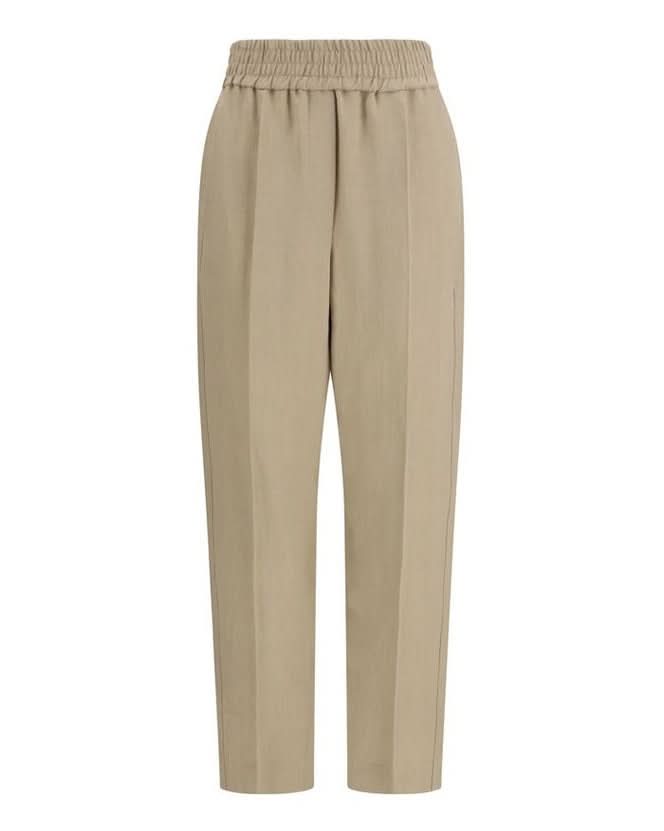 Brunello Cucinelli Beige Viscose Casual Pant 