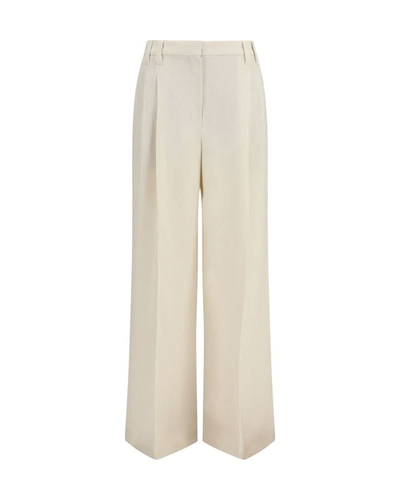 Brunello Cucinelli Beige Viscose Casual Pant Glam Steals
