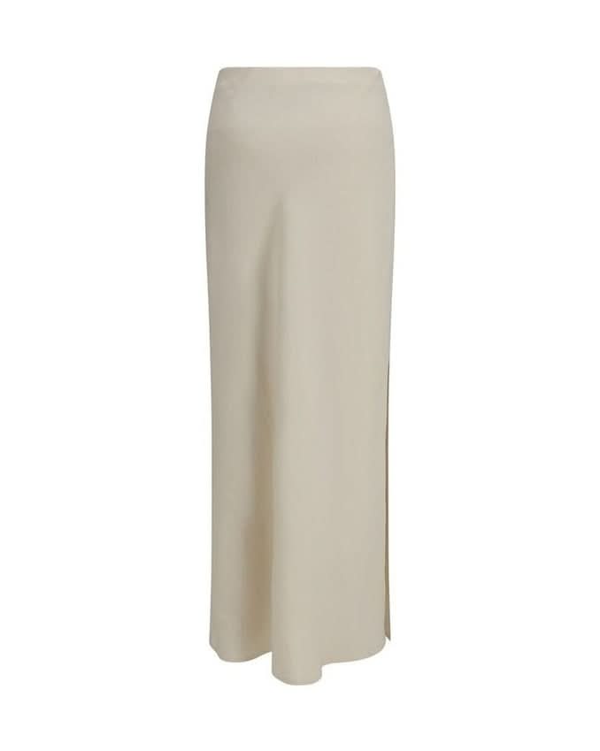 Brunello Cucinelli Beige Viscose Long Skirt 