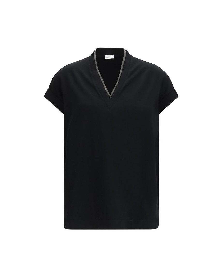 Brunello Cucinelli Black Cotton T-shirt