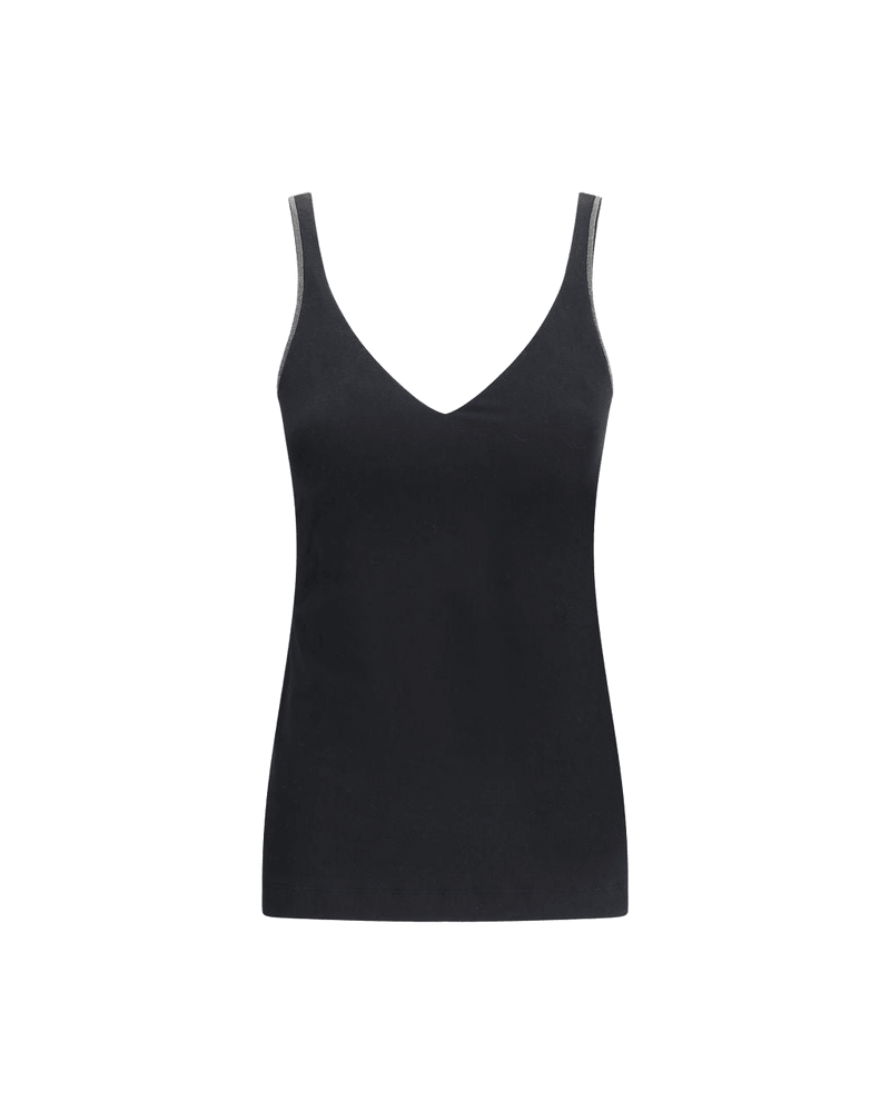 Brunello Cucinelli Black Cotton Top Glam Steals