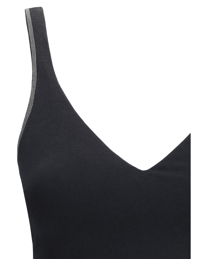 Brunello Cucinelli Black Cotton Top Glam Steals