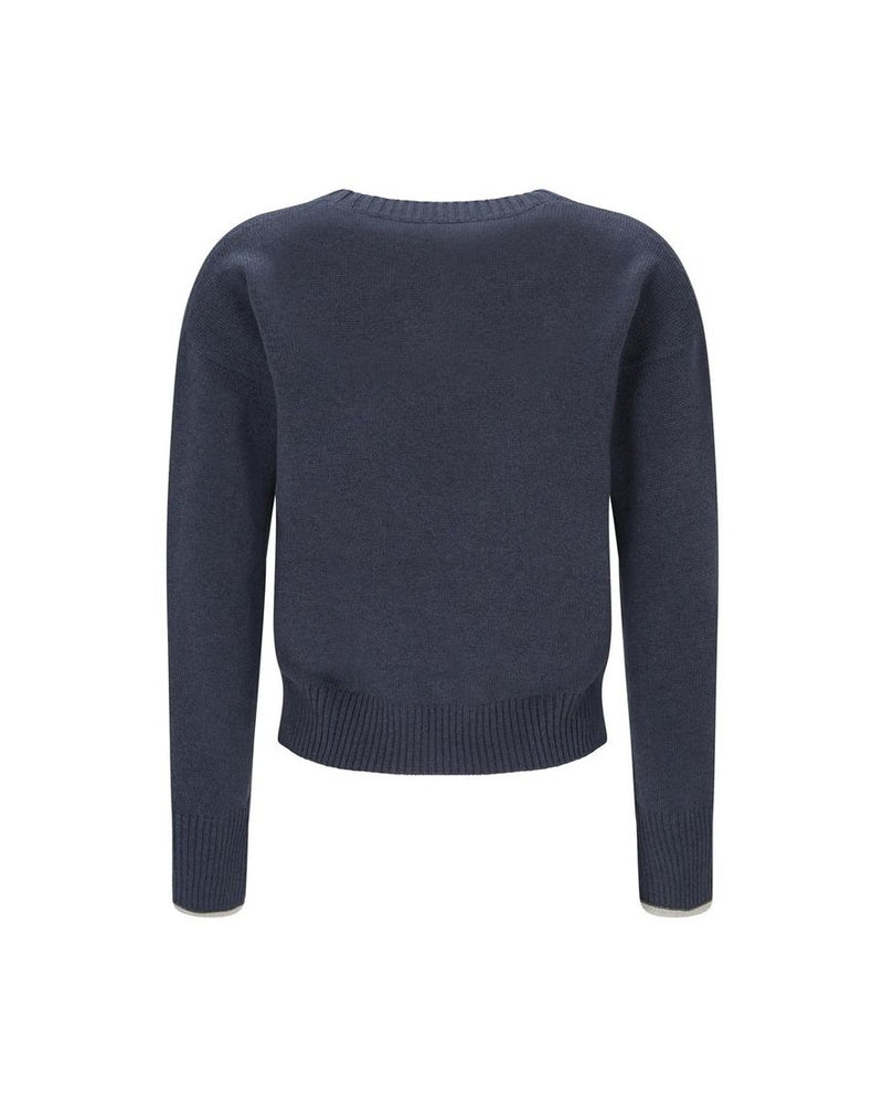 Brunello Cucinelli Blue Cashmere Sweater Glam Steals