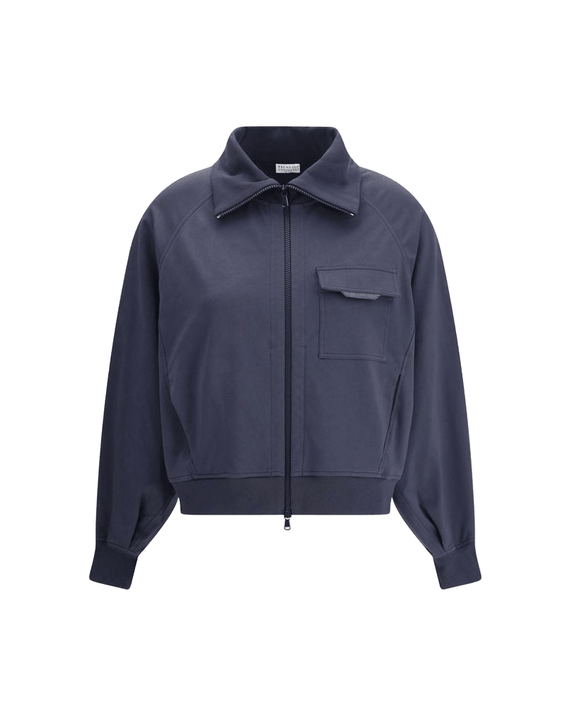 Brunello Cucinelli Blue Cotton Bomber