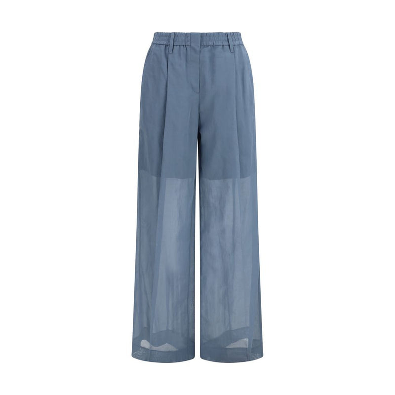 Brunello Cucinelli Blue Cotton Casual Pant Glam Steals