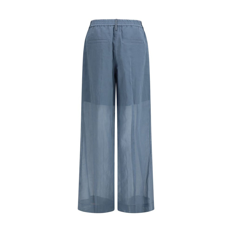 Brunello Cucinelli Blue Cotton Casual Pant Glam Steals