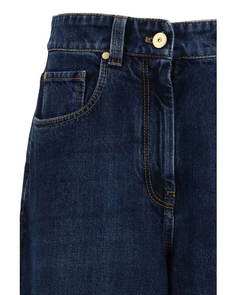 Brunello Cucinelli Blue Cotton Denim Jeans Glam Steals