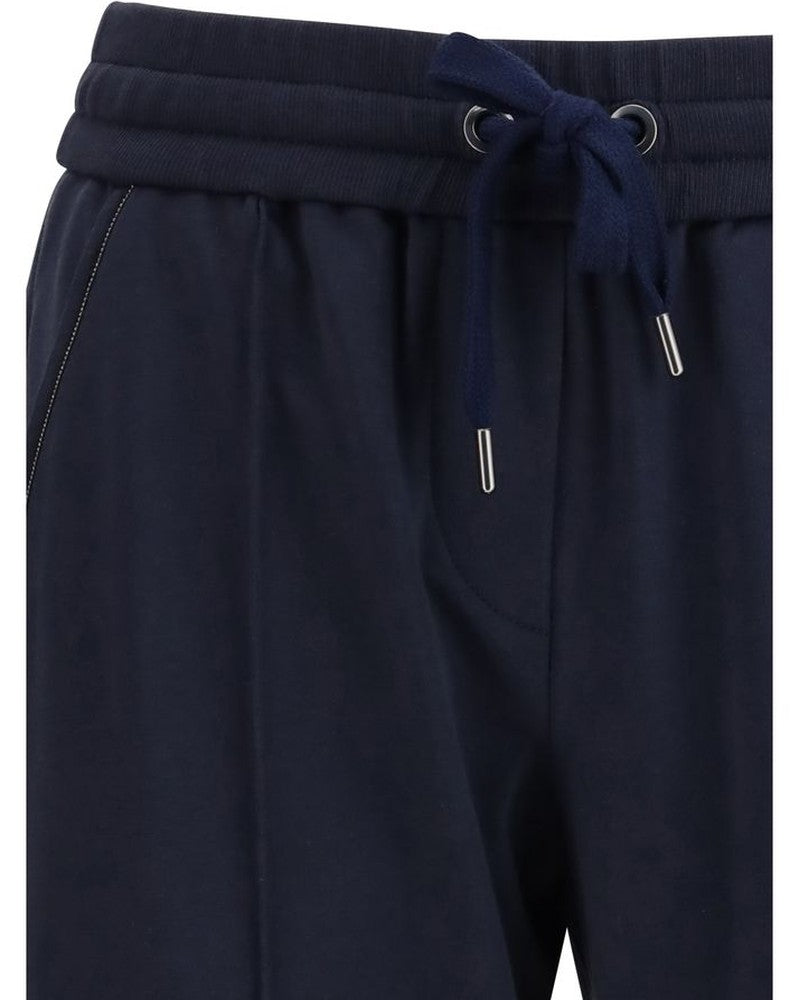 Brunello Cucinelli Blue Cotton Joggers Glam Steals