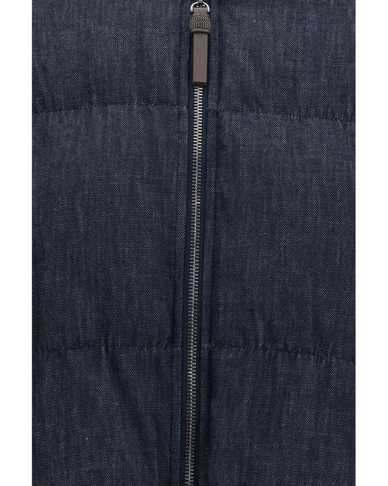 Brunello Cucinelli Blue Cotton Shell Jacket Glam Steals