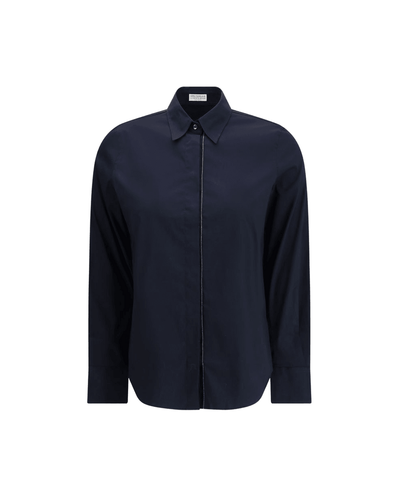 Brunello Cucinelli Blue Cotton Shirt Glam Steals