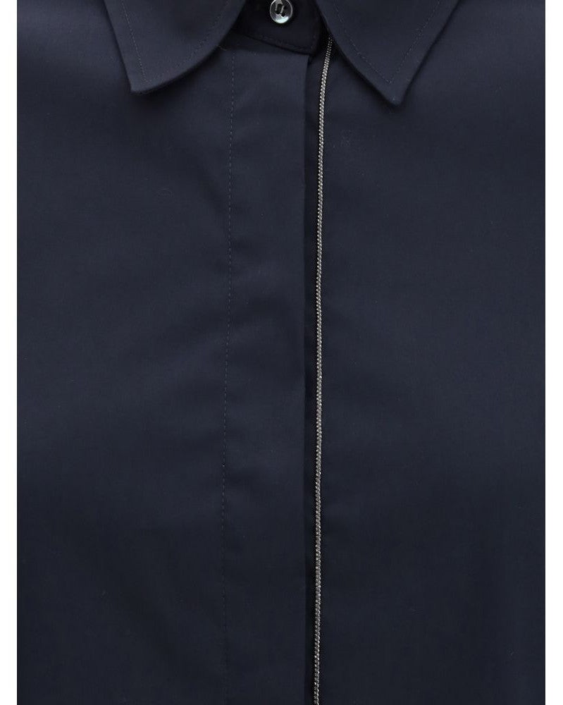 Brunello Cucinelli Blue Cotton Shirt Glam Steals
