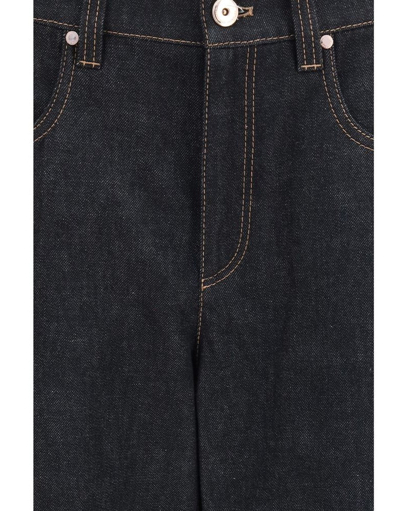 Brunello Cucinelli Blue Cotton Straight Leg Jeans Glam Steals