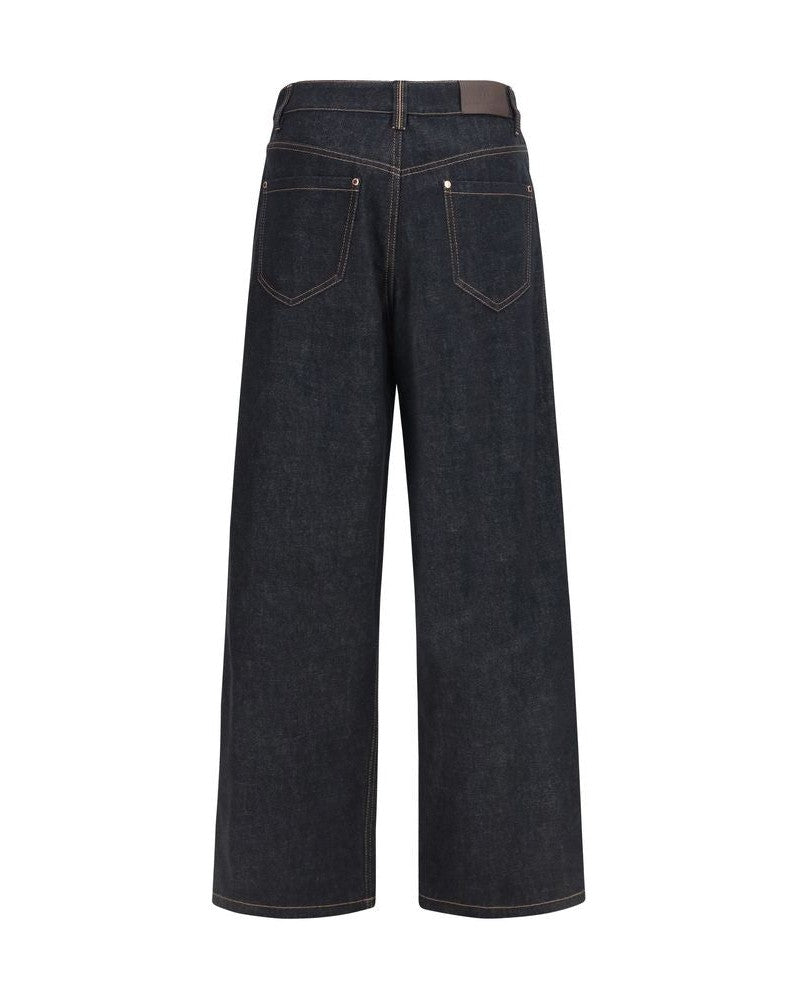 Brunello Cucinelli Blue Cotton Straight Leg Jeans Glam Steals