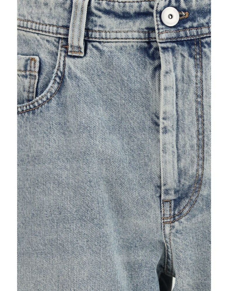 Brunello Cucinelli Blue Cotton Straight Leg Jeans Glam Steals