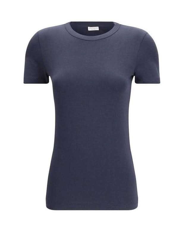 Brunello Cucinelli Blue Cotton T-shirt 