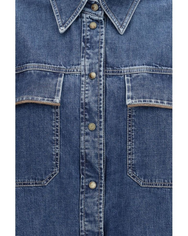 Brunello Cucinelli Blue Denim Shirt Glam Steals