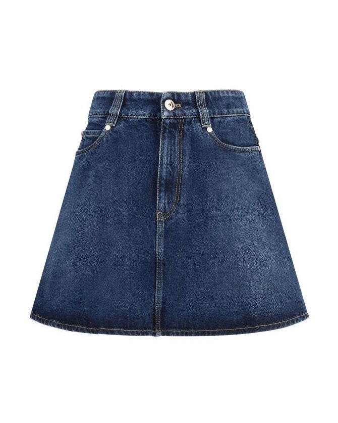 Brunello Cucinelli Blue Denim Skirt Glam Steals