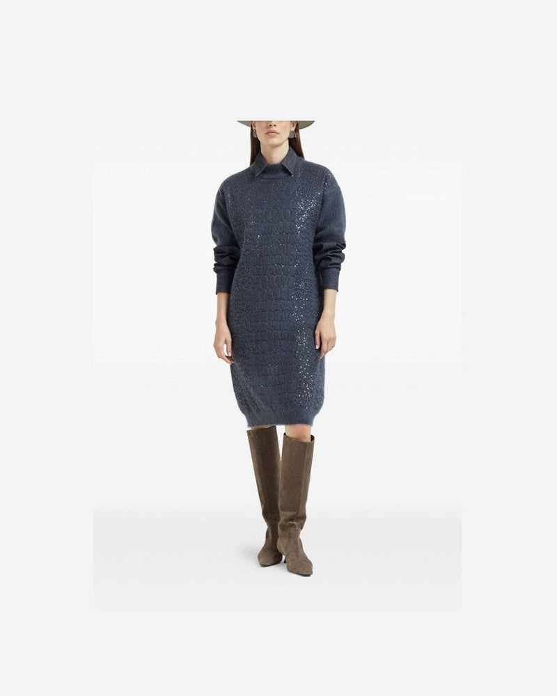 Brunello Cucinelli Blue Dress Glam Steals