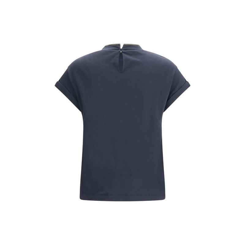 Brunello Cucinelli Blue Elastane T-shirt Glam Steals