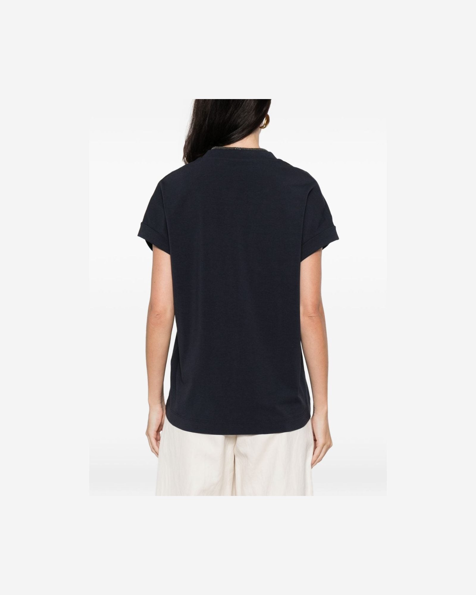 Brunello Cucinelli Blue Polo T-shirt Glam Steals