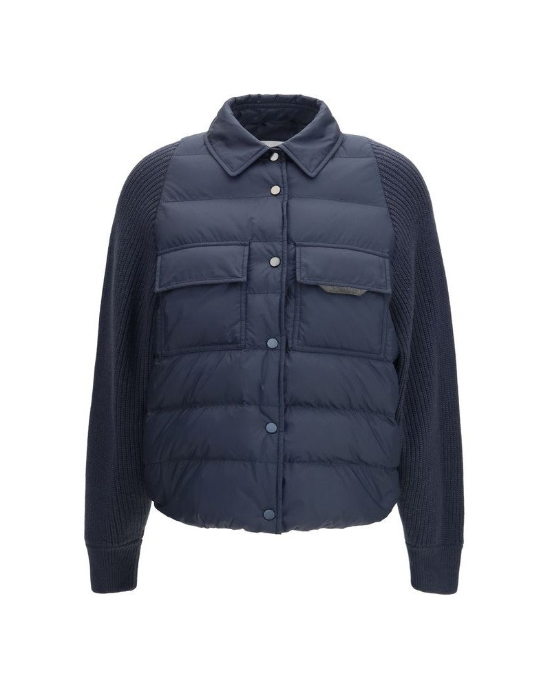 Brunello Cucinelli Blue Polyester Jacket Glam Steals