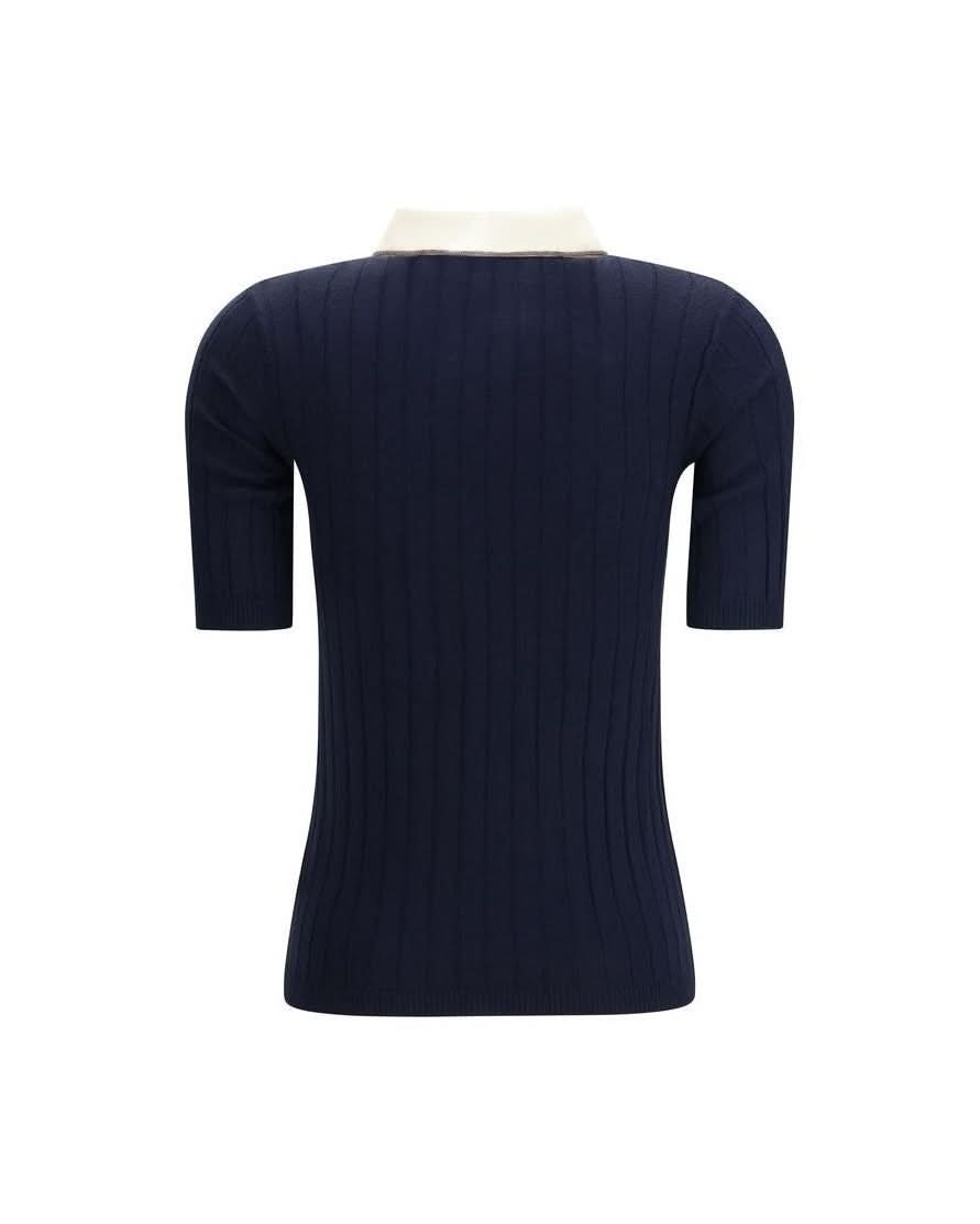 Brunello Cucinelli Blue Wool Oves Aries Polo Shirt Glam Steals