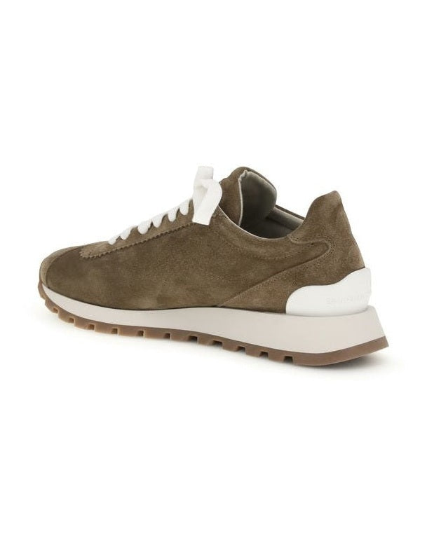 Brunello Cucinelli Brown Calf Leather Bos Taurus Platform Sneakers Glam Steals