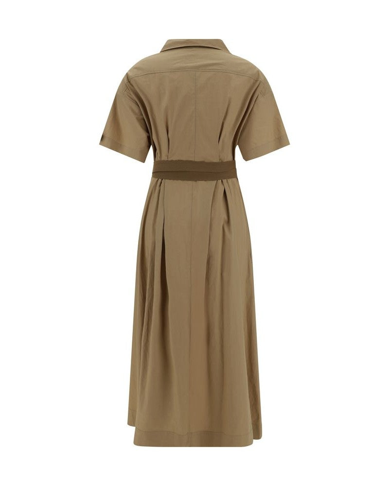 Brunello Cucinelli Brown Cotton Casual Dress Glam Steals