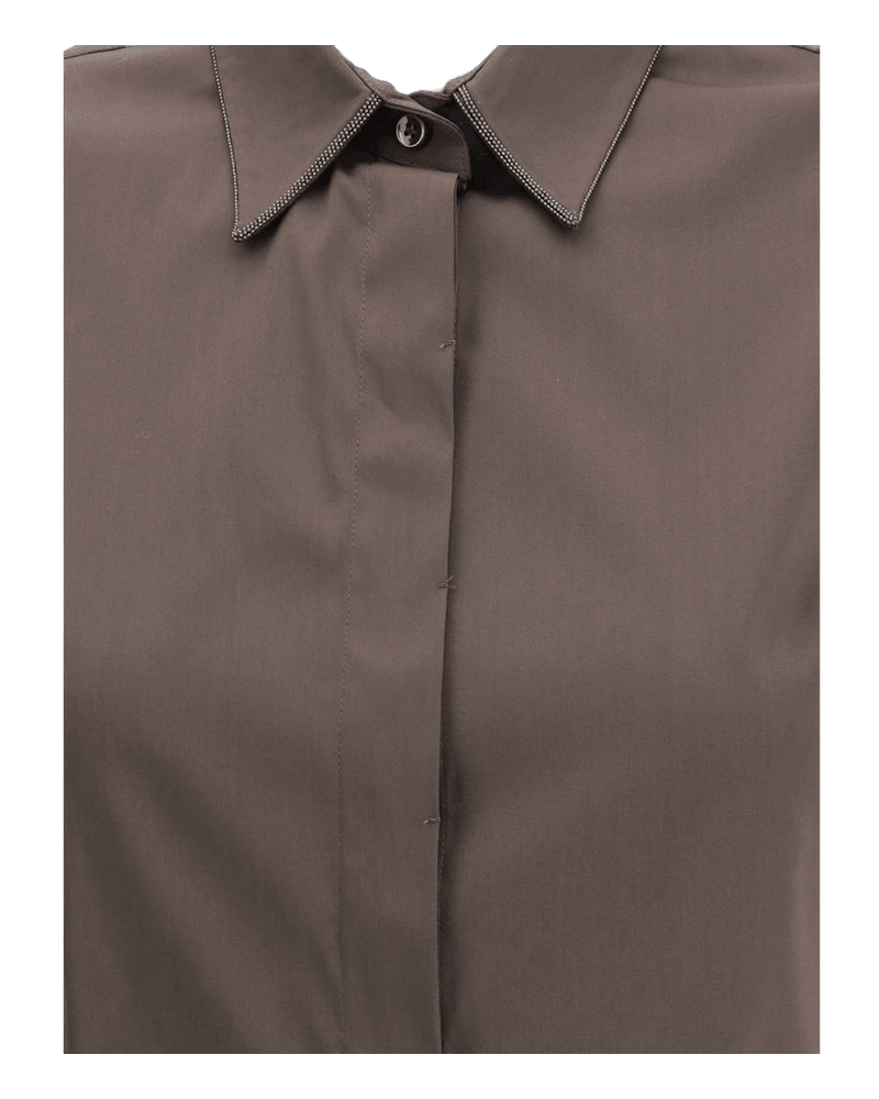 Brunello Cucinelli Brown Cotton Shirt Glam Steals