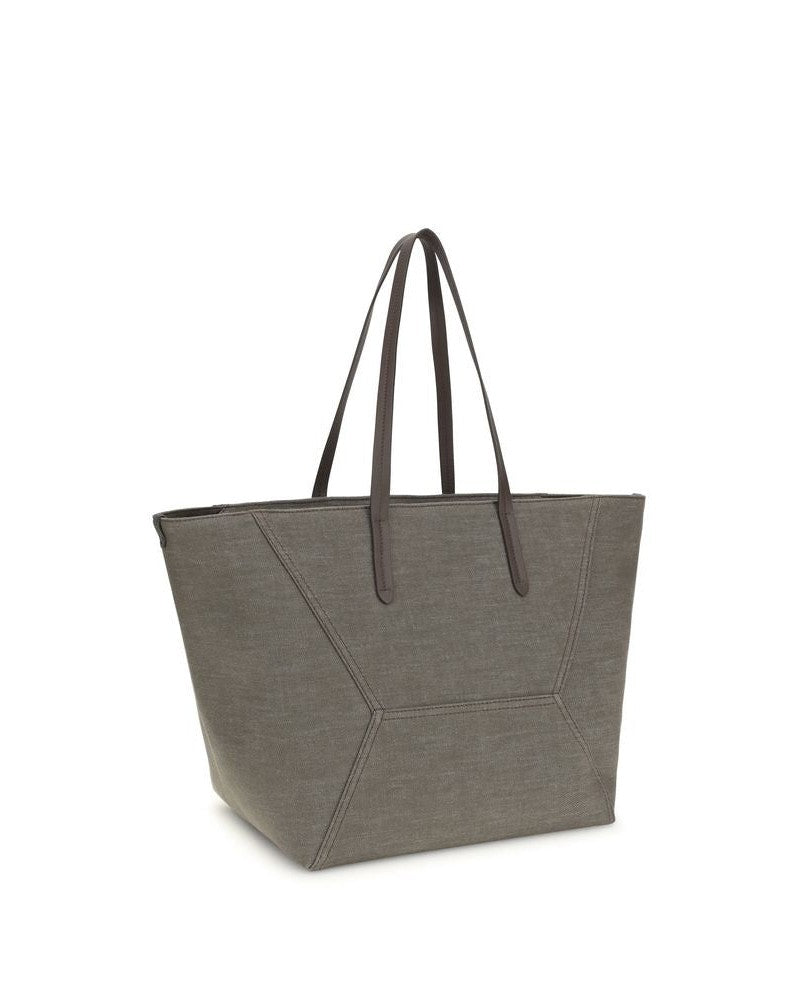 Brunello Cucinelli Brown Cotton Shoulder Bag Glam Steals