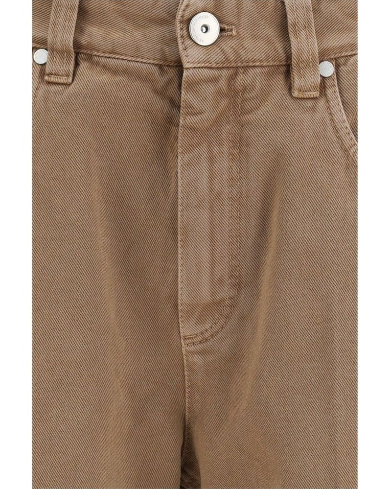 Brunello Cucinelli Brown Cotton Straight Leg Jeans Glam Steals