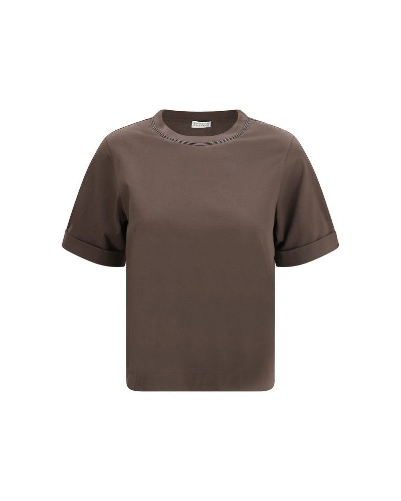 Brunello Cucinelli Brown Cotton T-shirt Glam Steals