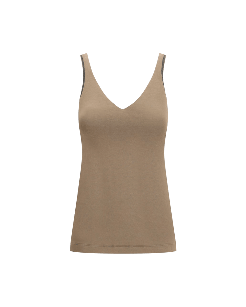 Brunello Cucinelli Brown Cotton Top Glam Steals