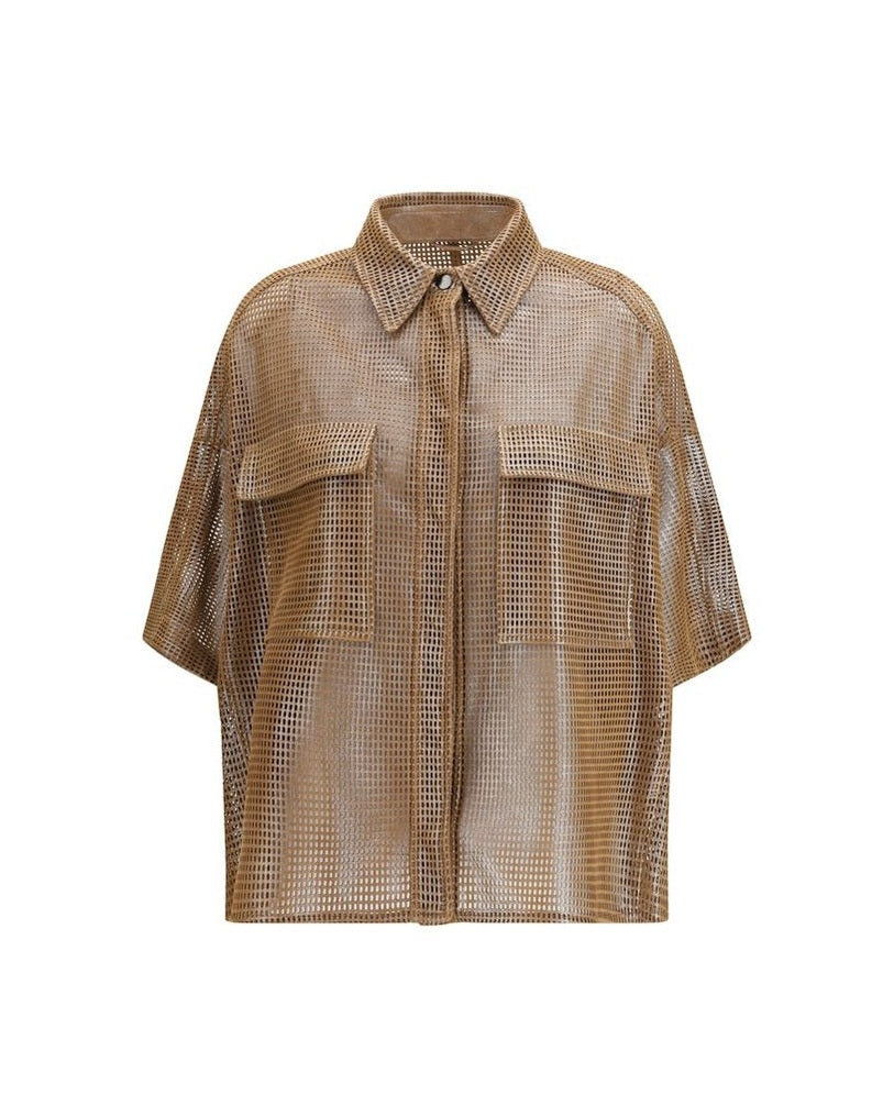 Brunello Cucinelli Brown Denim Shirt 