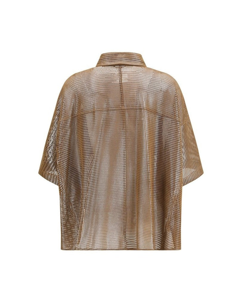 Brunello Cucinelli Brown Denim Shirt 