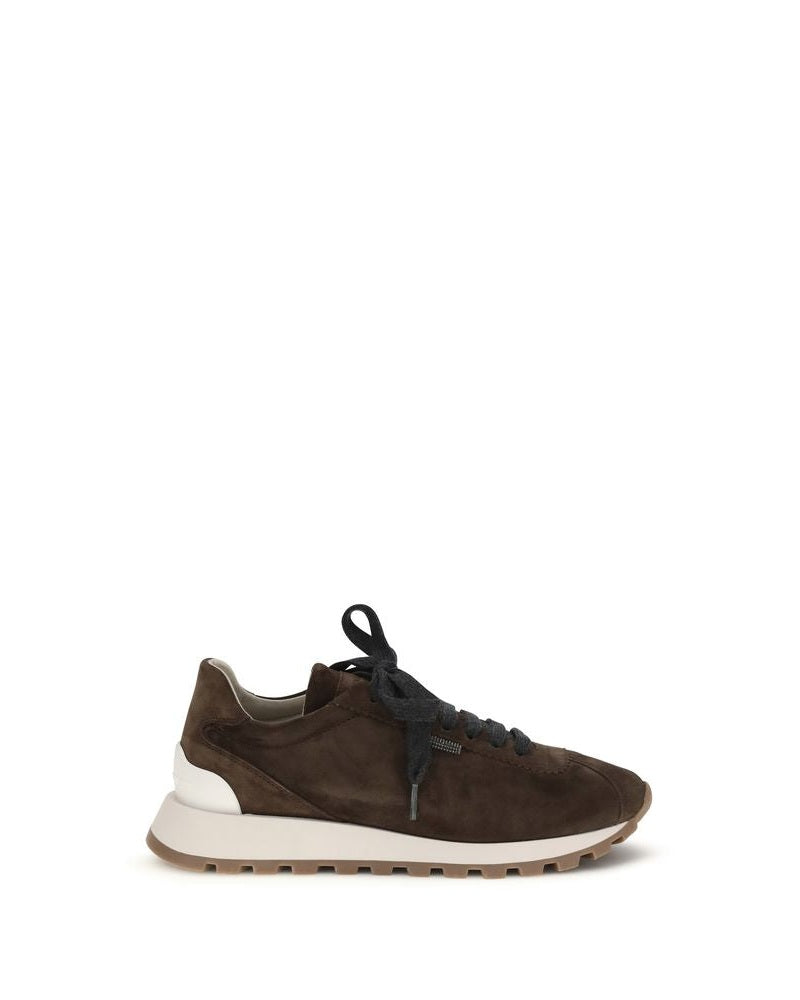 Brunello Cucinelli Brown Leather Calf Bos Taurus Athletic Sneakers Glam Steals