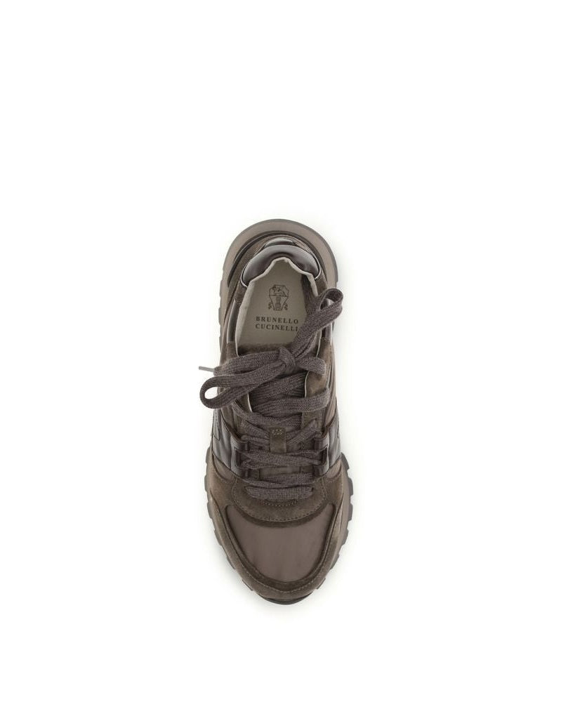 Brunello Cucinelli Brown Leather Calf Bos Taurus Athletic Sneakers Glam Steals