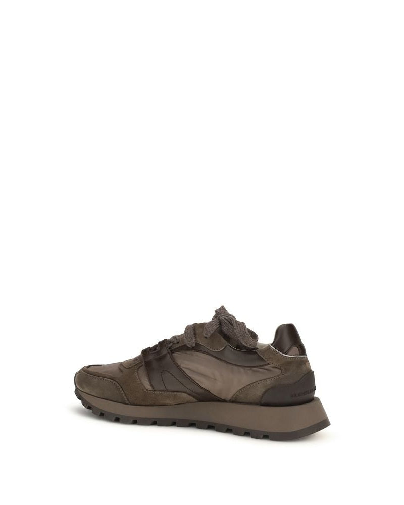 Brunello Cucinelli Brown Leather Calf Bos Taurus Athletic Sneakers Glam Steals