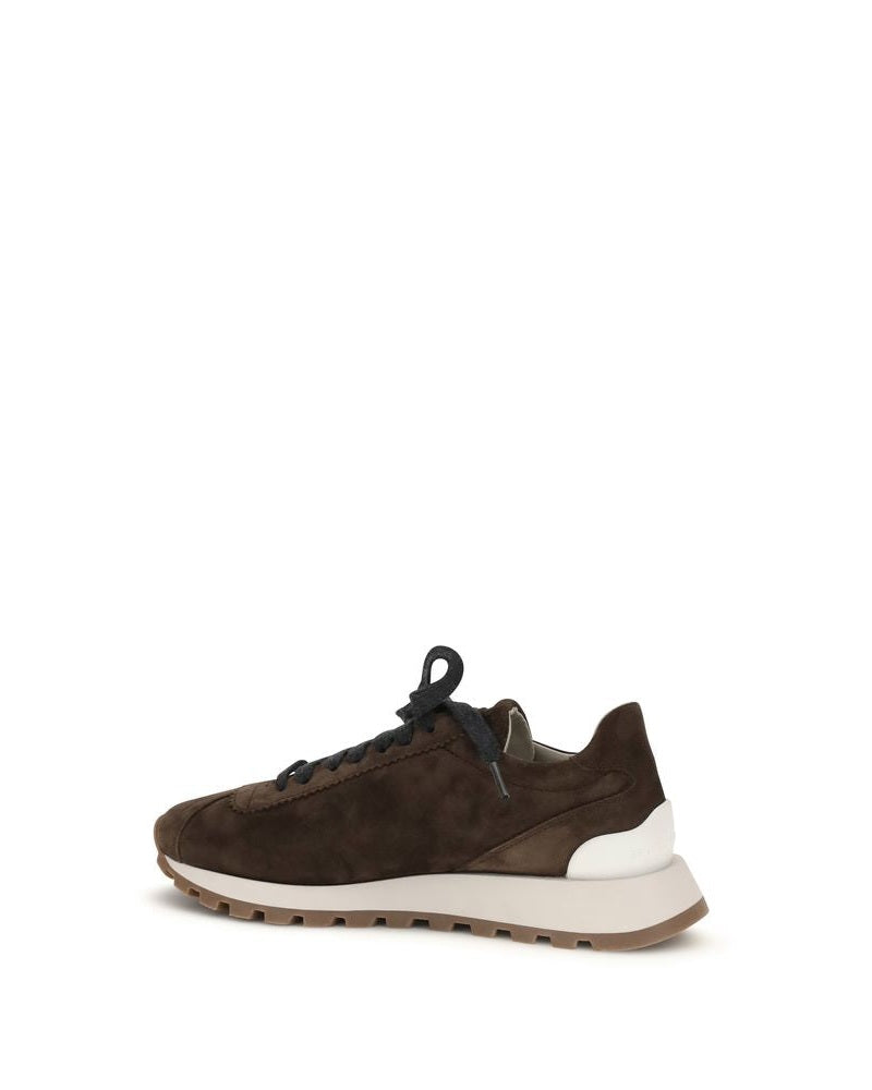 Brunello Cucinelli Brown Leather Calf Bos Taurus Athletic Sneakers Glam Steals