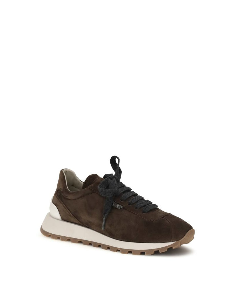 Brunello Cucinelli Brown Leather Calf Bos Taurus Athletic Sneakers Glam Steals