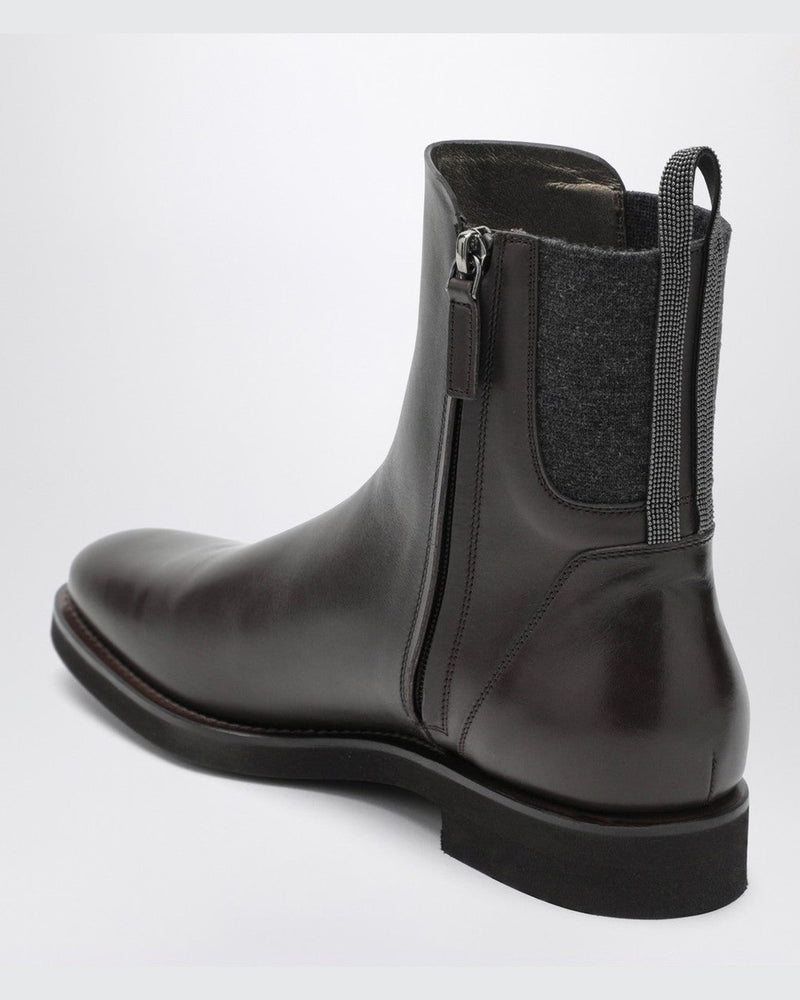 Brunello Cucinelli Brown Leather Chelsea Boots Glam Steals