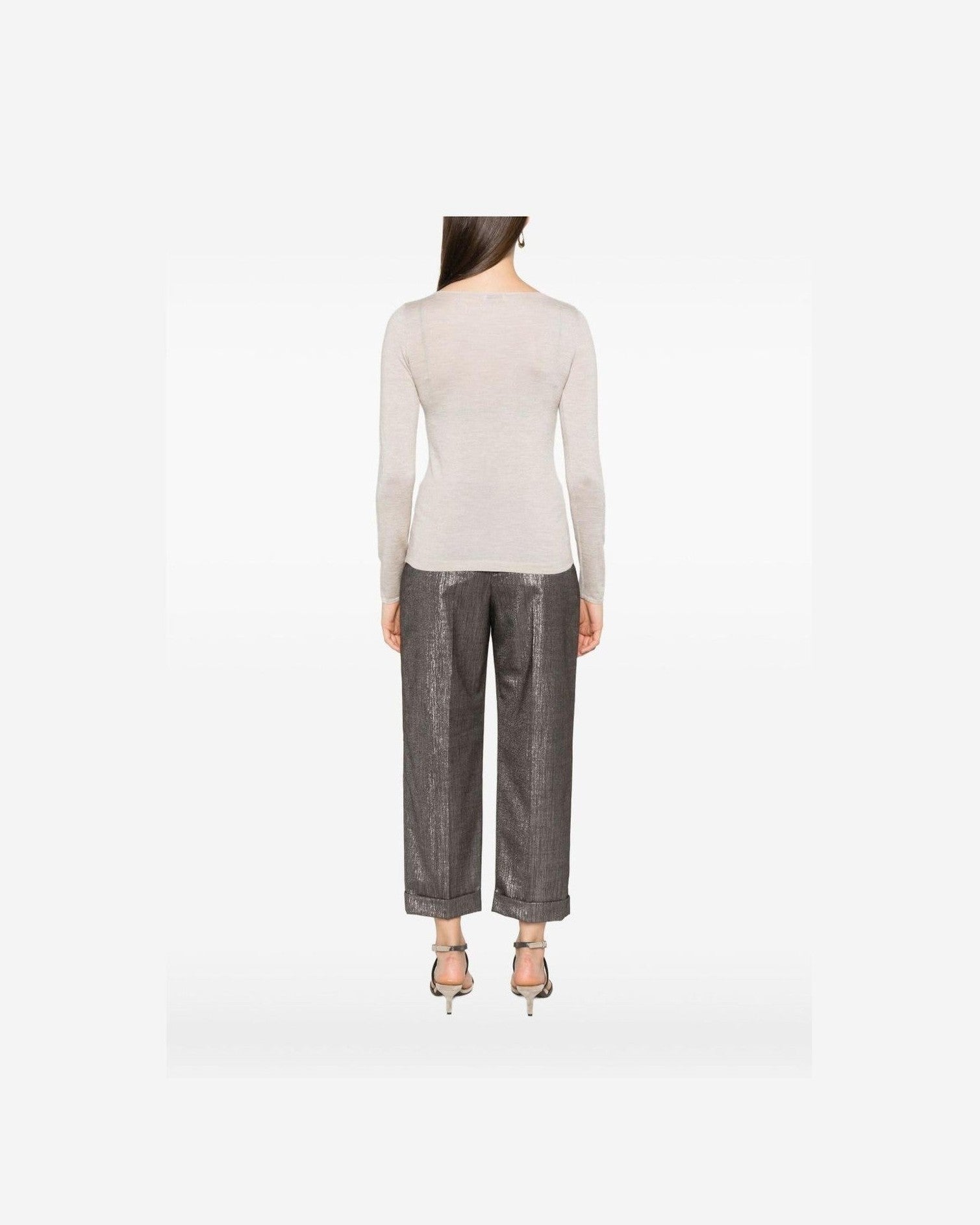 Brunello Cucinelli Brown Leather Sweater Glam Steals
