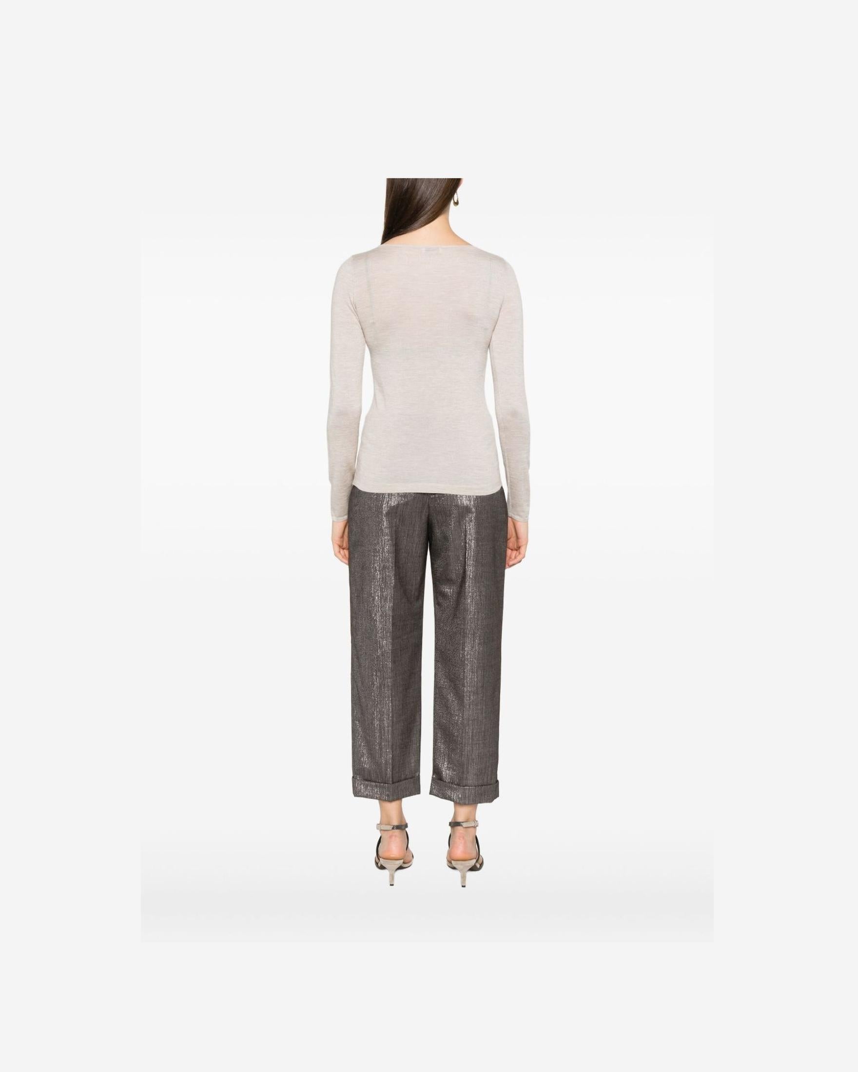 Brunello Cucinelli Brown Leather Sweater Glam Steals