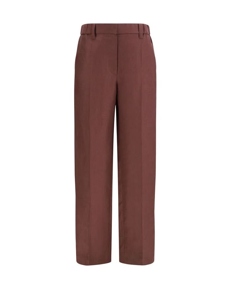 Brunello Cucinelli Brown Linen Casual Pant Glam Steals
