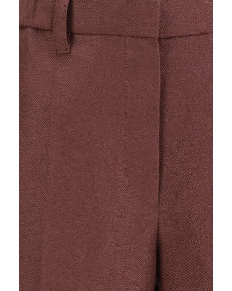 Brunello Cucinelli Brown Linen Casual Pant Glam Steals