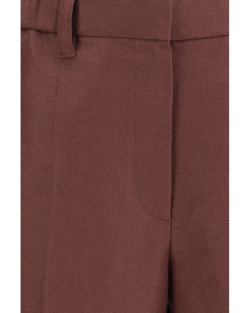 Brunello Cucinelli Brown Linen Casual Pant Glam Steals