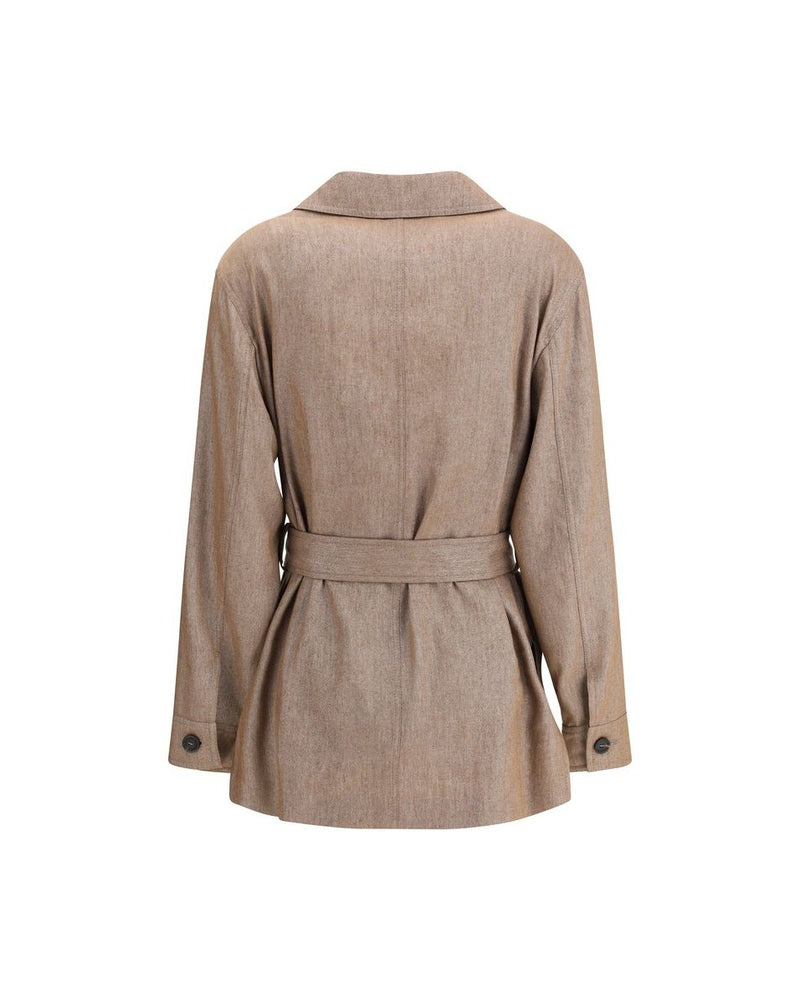 Brunello Cucinelli Brown Linen Coat Glam Steals