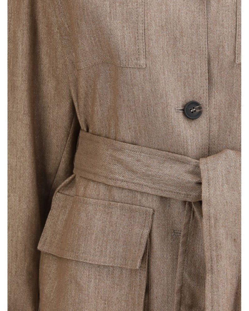 Brunello Cucinelli Brown Linen Coat Glam Steals
