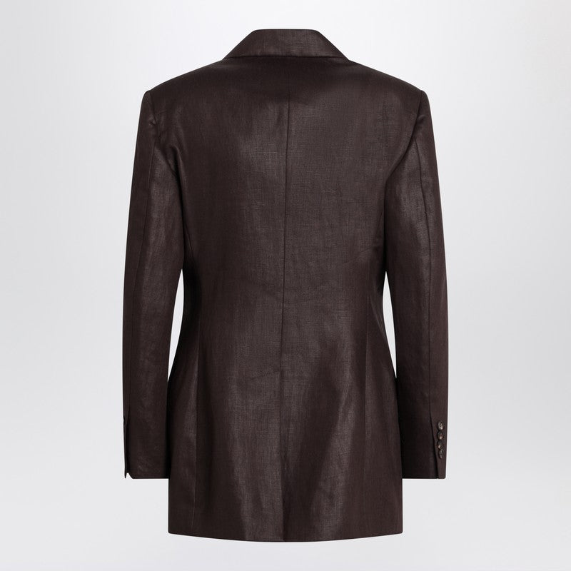Brunello Cucinelli Brown Linen Shiny Twill Jacket Glam Steals