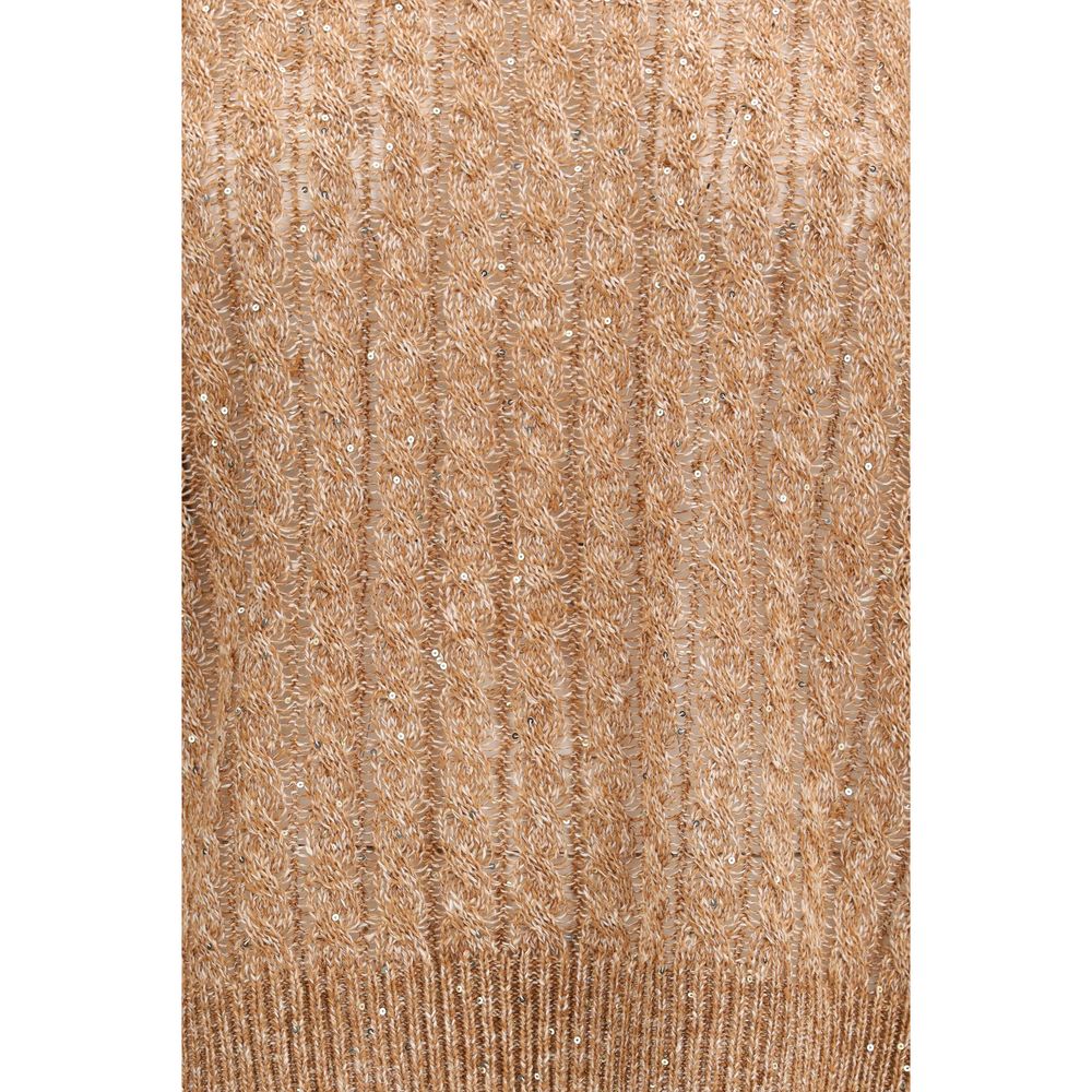 Brunello Cucinelli Brown Linen Sweatshirt Glam Steals